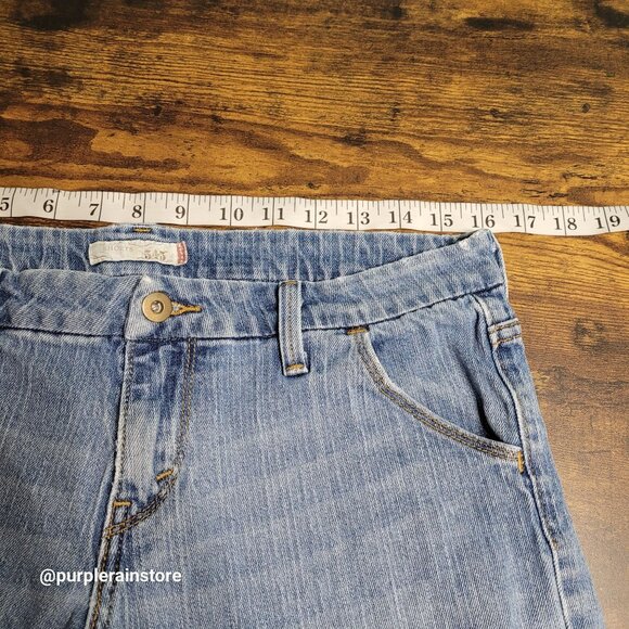 Vtg Levi's Bermuda Shorts 6 Mid Rise 545 Medium Light Wash Stretch Denim Y2K - Picture 5 of 11
